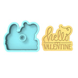 Hello Valentine Cookie Cutter | Stamp | Stencil #1 Wedding / Baby / V Day Cookie Cutter Lady