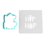 Hip Hop Cookie Cutter | Stamp | Stencil #1 Animals & Dinosaurs Cookie Cutter Lady MINI - 2 Inches (5cm) **BUNDLE** Cutter + Stencil