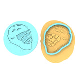 Hockey Lacrosse Helmet Cookie Cutter | Stamp | Stencil #1 sports Cookie Cutter Lady MINI - 2 Inches (5cm) **BUNDLE** Cutter + Debosser