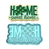Home Sweet Home Clover Cookie Cutter | Stamp | Stencil #1 Cookie Cutter Lady MINI - 2 Inches (5cm) **BUNDLE** Cutter + Stamp