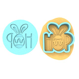 Hop Cookie Cutter | Stamp | Stencil #1 Animals & Dinosaurs Cookie Cutter Lady MINI - 2 Inches (5cm) **BUNDLE** Cutter + Debosser