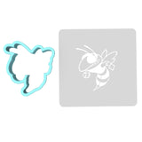 Hornet Cookie Cutter | Stamp | Stencil #1 Animals & Dinosaurs Cookie Cutter Lady MINI - 2 Inches (5cm) **BUNDLE** Cutter + Stencil