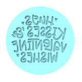 Hugs Kisses and Valentine Wishes Cookie Cutter | Stamp | Stencil Wedding / Baby / V Day Cookie Cutter Lady MINI - 2 Inches (5cm) Debosser ONLY