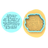 Hugs Kisses and Valentine Wishes Cookie Cutter | Stamp | Stencil Wedding / Baby / V Day Cookie Cutter Lady MINI - 2 Inches (5cm) **BUNDLE** Cutter + Debosser