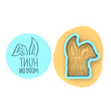 Hunt Mode On Cookie Cutter | Stamp | Stencil Animals & Dinosaurs Cookie Cutter Lady MINI - 2 Inches (5cm) **BUNDLE** Cutter + Debosser