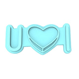 I Heart You Horizontal Cookie Cutter | Stamp | Stencil Wedding / Baby / V Day Cookie Cutter Lady