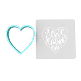 I Love St. Patrick's Day Cookie Cutter | Stamp | Stencil #1 Cookie Cutter Lady MINI - 2 Inches (5cm) **BUNDLE** Cutter + Stencil