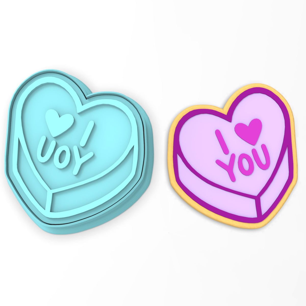 Valentines Candy Conversation Heart and Kiss Chocolate with Imprint Cookie  Cutter Shopify – Sugartess Cutters