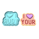 I Love Your Cookie Cutter | Stamp | Stencil Wedding / Baby / V Day Cookie Cutter Lady MINI - 2 Inches (5cm) **BUNDLE** Cutter + Stamp