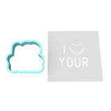 I Love Your Cookie Cutter | Stamp | Stencil Wedding / Baby / V Day Cookie Cutter Lady MINI - 2 Inches (5cm) **BUNDLE** Cutter + Stencil