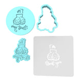 I'm Nuts About You Cookie Cutter | Stamp | Stencil #1 Bachelorette & Bachelor Cookie Cutter Lady MINI - 2 Inches (5cm) **FULL SET BUNDLE** Cutter + Stamp + Stencil + Debosser **BEST DEAL**