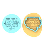 Is This the Airport Cookie Cutter | Stamp | Stencil Xmas / Winter / NYE Cookie Cutter Lady MINI - 2 Inches (5cm) **BUNDLE** Cutter + Debosser