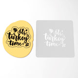 It's Turkey Time Cutter | Stamp | Stencil #1 Halloween / Fall Cookie Cutter Lady 3 Inch Cupcake/Small Cookie Stamp Only Yes