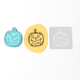 Jack O' Lantern Face Cookie Cutter | Stamp | Stencil #2 Halloween / Fall Cookie Cutter Lady 3 Inch Cupcake/Small Cookie Cutter + Stamp Yes