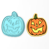 Jack O' Lantern Face Cookie Cutter | Stamp | Stencil #2 Halloween / Fall Cookie Cutter Lady 2 Inch Small Cupcake Cutter + Stamp No