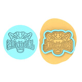 Jaguar Words Cookie Cutter | Stamp | Stencil #1 Animals & Dinosaurs Cookie Cutter Lady MINI - 2 Inches (5cm) **BUNDLE** Cutter + Debosser