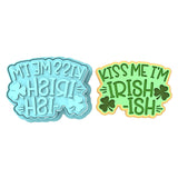 Kiss Me I'm Irish - ish Cookie Cutter | Stamp | Stencil #1 Wedding / Baby / V Day Cookie Cutter Lady MINI - 2 Inches (5cm) **BUNDLE** Cutter + Stamp