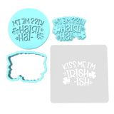 Kiss Me I'm Irish - ish Cookie Cutter | Stamp | Stencil #1 Wedding / Baby / V Day Cookie Cutter Lady MINI - 2 Inches (5cm) **FULL SET BUNDLE** Cutter + Stamp + Stencil + Debosser **BEST DEAL**