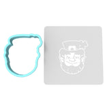 Leprechaun Cookie Cutter | Stamp | Stencil #4 Cookie Cutter Lady MINI - 2 Inches (5cm) **BUNDLE** Cutter + Stencil