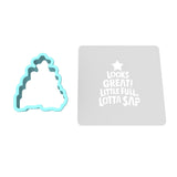 Little Full Lotta Sap Cookie Cutter | Stamp | Stencil Xmas / Winter / NYE Cookie Cutter Lady MINI - 2 Inches (5cm) **BUNDLE** Cutter + Stencil
