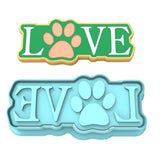 Love Dog Paw Horizontal Cookie Cutter | Stamp | Stencil #1