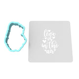 Love is in the Air Cookie Cutter | Stamp | Stencil Wedding / Baby / V Day Cookie Cutter Lady MINI - 2 Inches (5cm) **BUNDLE** Cutter + Stencil