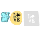 Love Leaf Cookie Cutter | Stamp | Stencil #1 Halloween / Fall Cookie Cutter Lady 2 Inch Small Cupcake Cutter + Stamp Yes