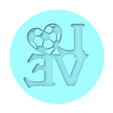 Love Soccer Cookie Cutter | Stamp | Stencil #1 transportation Cookie Cutter Lady MINI - 2 Inches (5cm) Debosser ONLY