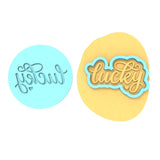 Lucky Cookie Cutter | Stamp | Stencil #2 Wedding / Baby / V Day Cookie Cutter Lady MINI - 2 Inches (5cm) **BUNDLE** Cutter + Debosser