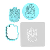 Maltese Cookie Cutter | Stamp | Stencil #1 Animals & Dinosaurs Cookie Cutter Lady MINI - 2 Inches (5cm) **FULL SET BUNDLE** Cutter + Stamp + Stencil + Debosser **BEST DEAL**