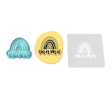 Mama Rainbow Cookie Cutter | Stamp | Stencil Cookie Cutters Cookie Cutter Lady 2 Inch Small Cupcake Cutter + Stamp Yes