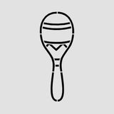 Maraca Cookie Cutter | Stamp | Stencil #1