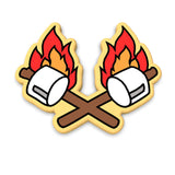 Marshmallow Sticks with Fire Cookie Cutter | Stamp | Stencil #1