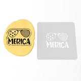 'Merica Glasses Cookie Cutter | Stamp | Stencil #1