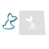 Mermaid Tail Splash Cookie Cutter | Stamp | Stencil #1 Cookie Cutters Cookie Cutter Lady 2 Inch Small Cupcake Cutter Only Yes