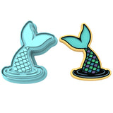 Mermaid Tail Splash Cookie Cutter | Stamp | Stencil #1 Cookie Cutters Cookie Cutter Lady 2 Inch Small Cupcake Cutter + Stamp No