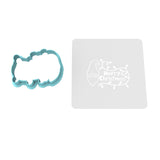 Merry Christmas Gnome Cookie Cutter | Stamp | Stencil #1 Xmas / Winter / NYE Cookie Cutter Lady MINI - 2 Inches (5cm) **BUNDLE** Cutter + Stencil