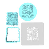 Messy Bun and Getting Stuff Done Cookie Cutter | Stamp | Stencil Animals & Dinosaurs Cookie Cutter Lady MINI - 2 Inches (5cm) **FULL SET BUNDLE** Cutter + Stamp + Stencil + Debosser **BEST DEAL**