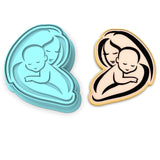 Mom and Baby Cookie Cutter | Stamp | Stencil #2