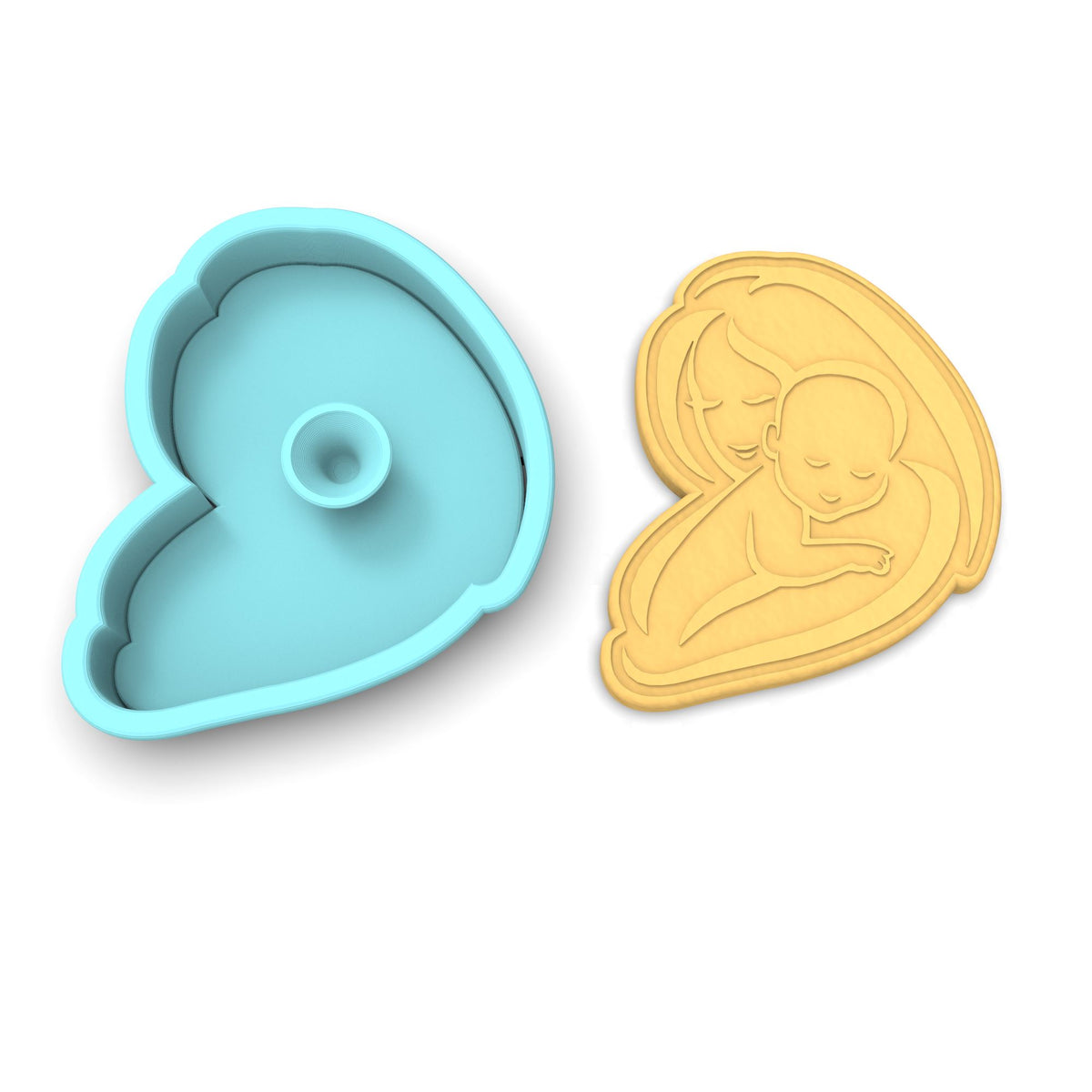 Baby Shower Cookie Cutter & Stamp - Girl Boy Pregnant Mother