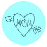 Mom Heart Arrow Cookie Cutter | Stamp | Stencil Animals & Dinosaurs Cookie Cutter Lady MINI - 2 Inches (5cm) Debosser ONLY