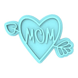 Mom Heart Arrow Cookie Cutter | Stamp | Stencil Animals & Dinosaurs Cookie Cutter Lady MINI - 2 Inches (5cm) Stamp ONLY