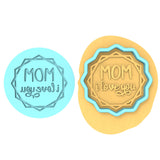 Mom I Love You Cookie Cutter | Stamp | Stencil Animals & Dinosaurs Cookie Cutter Lady MINI - 2 Inches (5cm) **BUNDLE** Cutter + Debosser