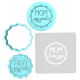 Mom I Love You Cookie Cutter | Stamp | Stencil Animals & Dinosaurs Cookie Cutter Lady MINI - 2 Inches (5cm) **FULL SET BUNDLE** Cutter + Stamp + Stencil + Debosser **BEST DEAL**