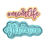 Mom Life Cookie Cutter | Stamp | Stencil Animals & Dinosaurs Cookie Cutter Lady MINI - 2 Inches (5cm) **BUNDLE** Cutter + Stamp