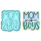Mom of Boys Cookie Cutter | Stamp | Stencil Cookie Cutters Cookie Cutter Lady 2 Inch Small Cupcake Cutter + Stamp No