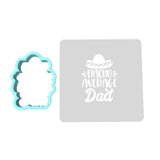 Nacho Average Dad Cookie Cutter | Stamp | Stencil #1 Cookie Cutter Lady MINI - 2 Inches (5cm) **BUNDLE** Cutter + Stencil
