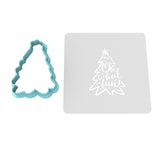 Oh What Fun Cookie Cutter | Stamp | Stencil #1 Xmas / Winter / NYE Cookie Cutter Lady MINI - 2 Inches (5cm) **BUNDLE** Cutter + Stencil