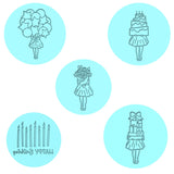 Party Girl Cookie DEBOSSER Set by @CookieArtKC | Choose Cutters, Debossers, & Stencils | Cookie Cutters Cookie Cutter Lady 3" Cupcake/Sm Cookie Stamp Only