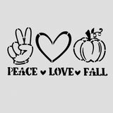 Peace Love Fall Cookie Cutter | Stamp | Stencil #1 Halloween / Fall Cookie Cutter Lady 2 Inch Small Cupcake Stencil Only No